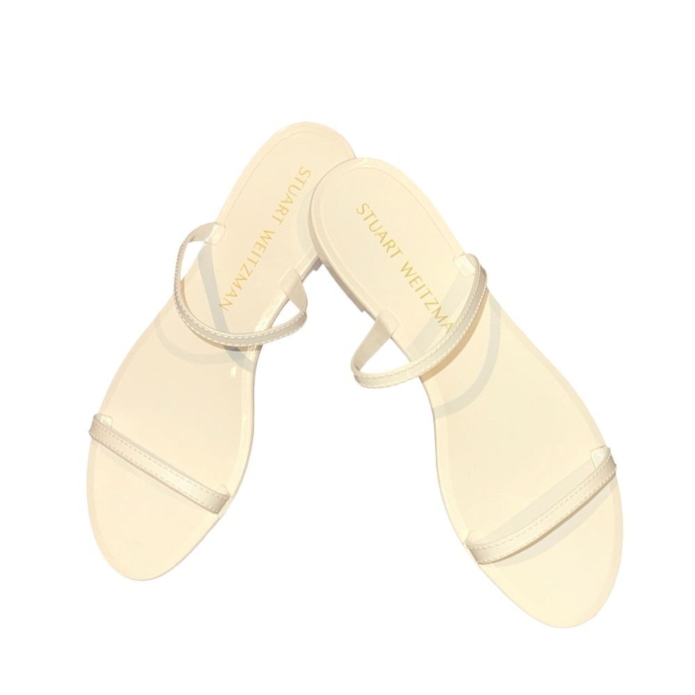 Stuart Weitzman Like-New Sawyer Slide Jelly Sandal in White Sz 10 Worn Once